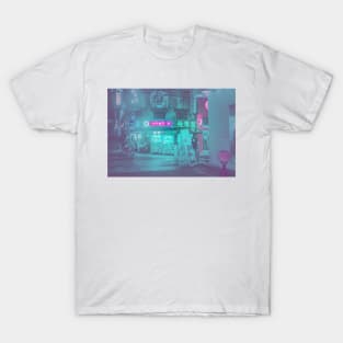 Seoul City Streets Hazy Neon Corner T-Shirt